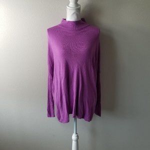 Lou & Gray / S / Purple Mock Neck Sweater